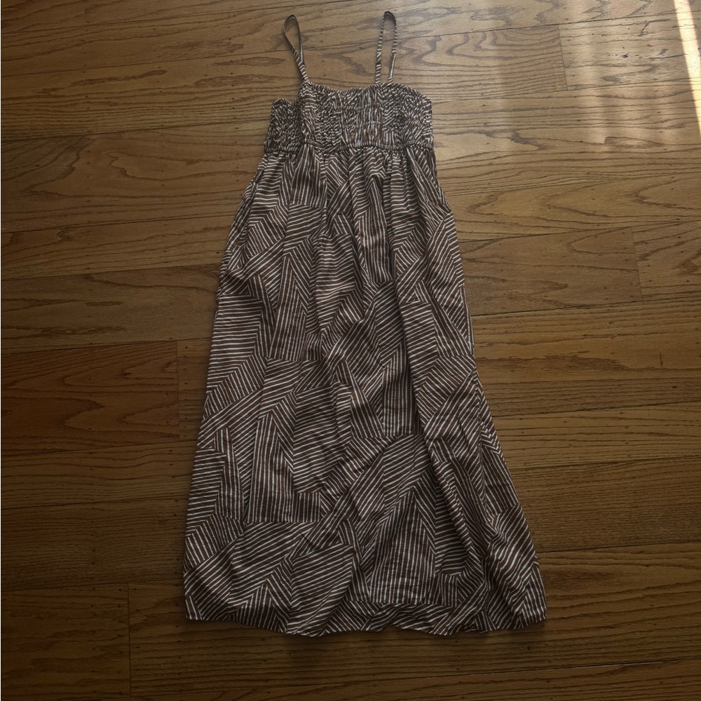 Universal Thread Brown Striped Midi Dress